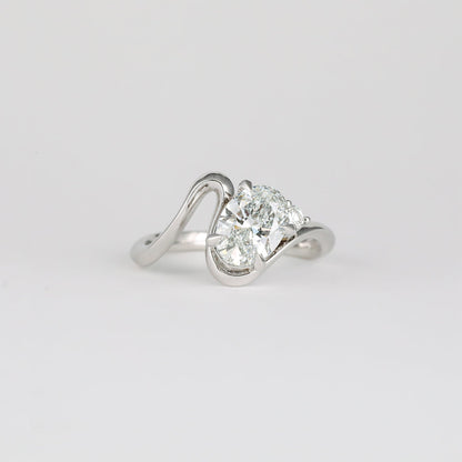 2 CT Emerald Pave Moissanite Engagement Ring