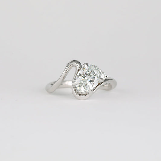 2 CT Emerald Pave Moissanite Engagement Ring