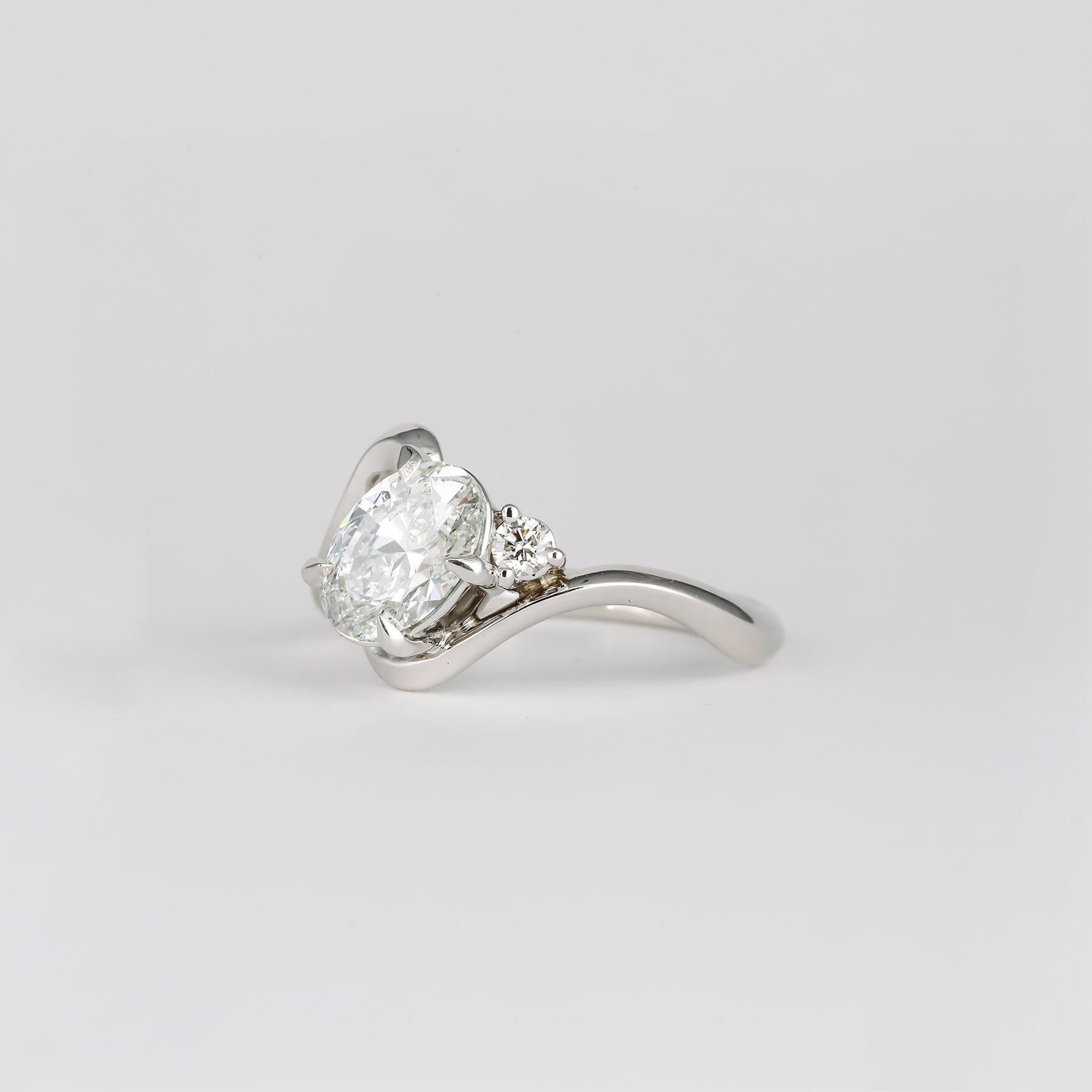 2 CT Emerald Pave Moissanite Engagement Ring