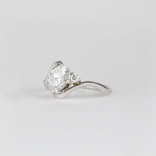 2 CT Emerald Pave Moissanite Engagement Ring