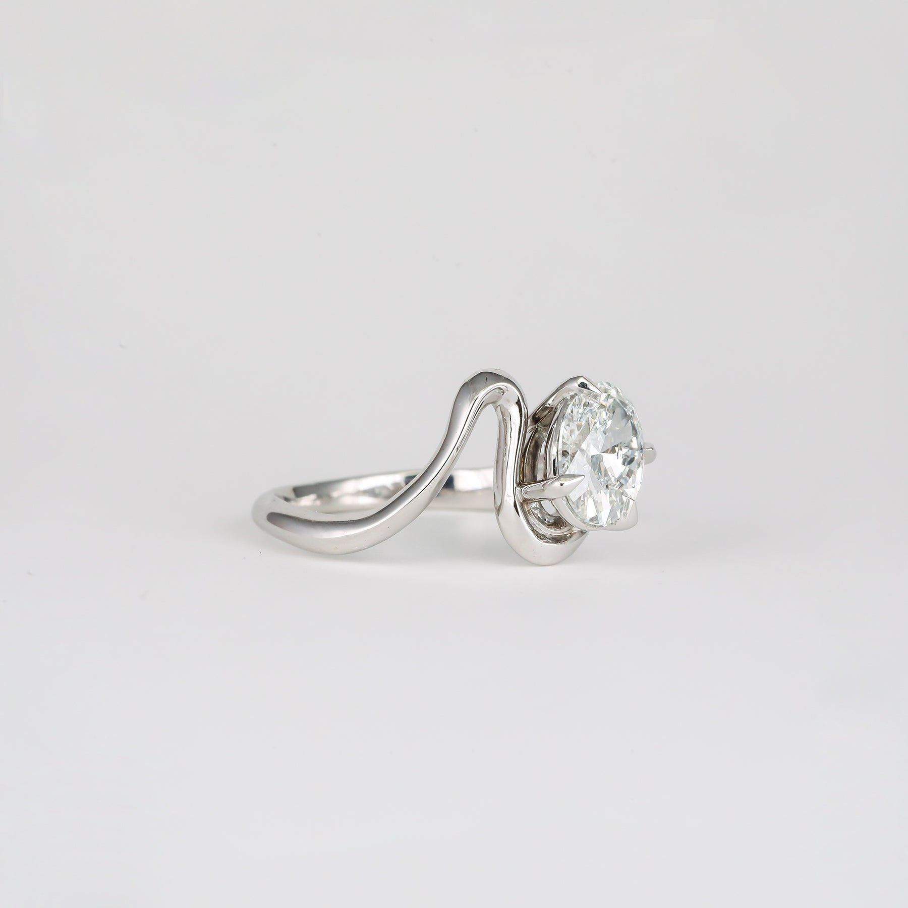 2 CT Emerald Pave Moissanite Engagement Ring