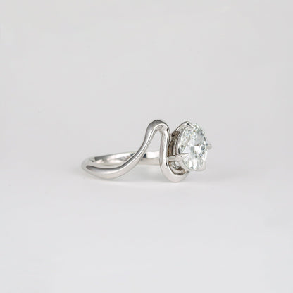 2 CT Emerald Pave Moissanite Engagement Ring