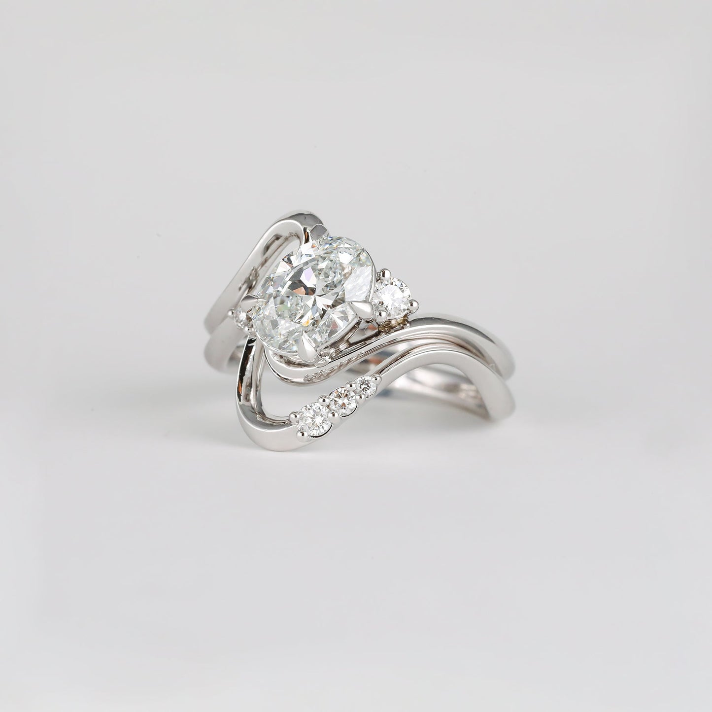 2 CT Emerald Pave Moissanite Engagement Ring