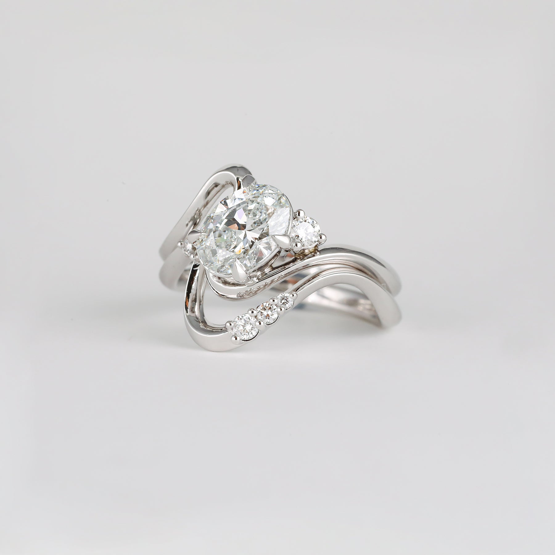 2 CT Emerald Pave Moissanite Engagement Ring