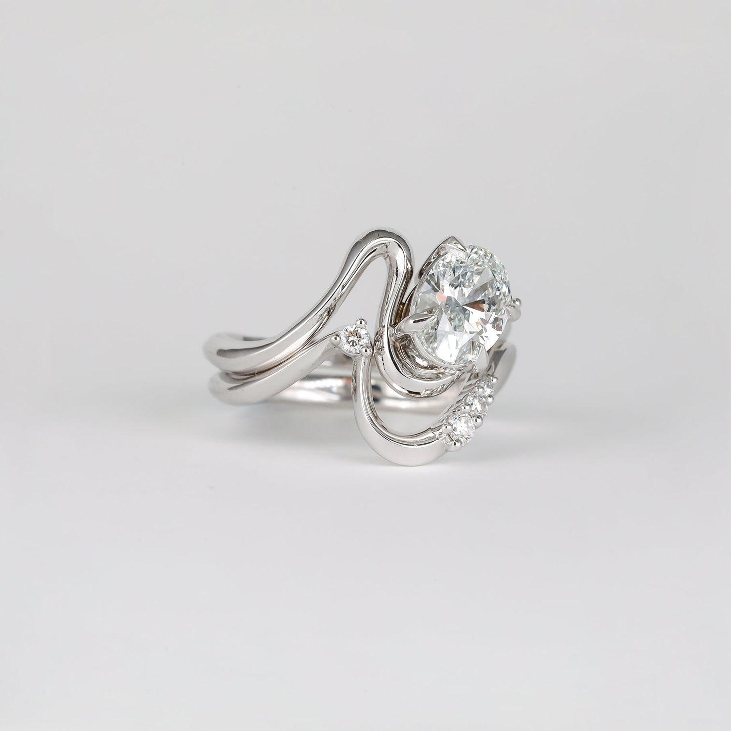 2 CT Emerald Pave Moissanite Engagement Ring