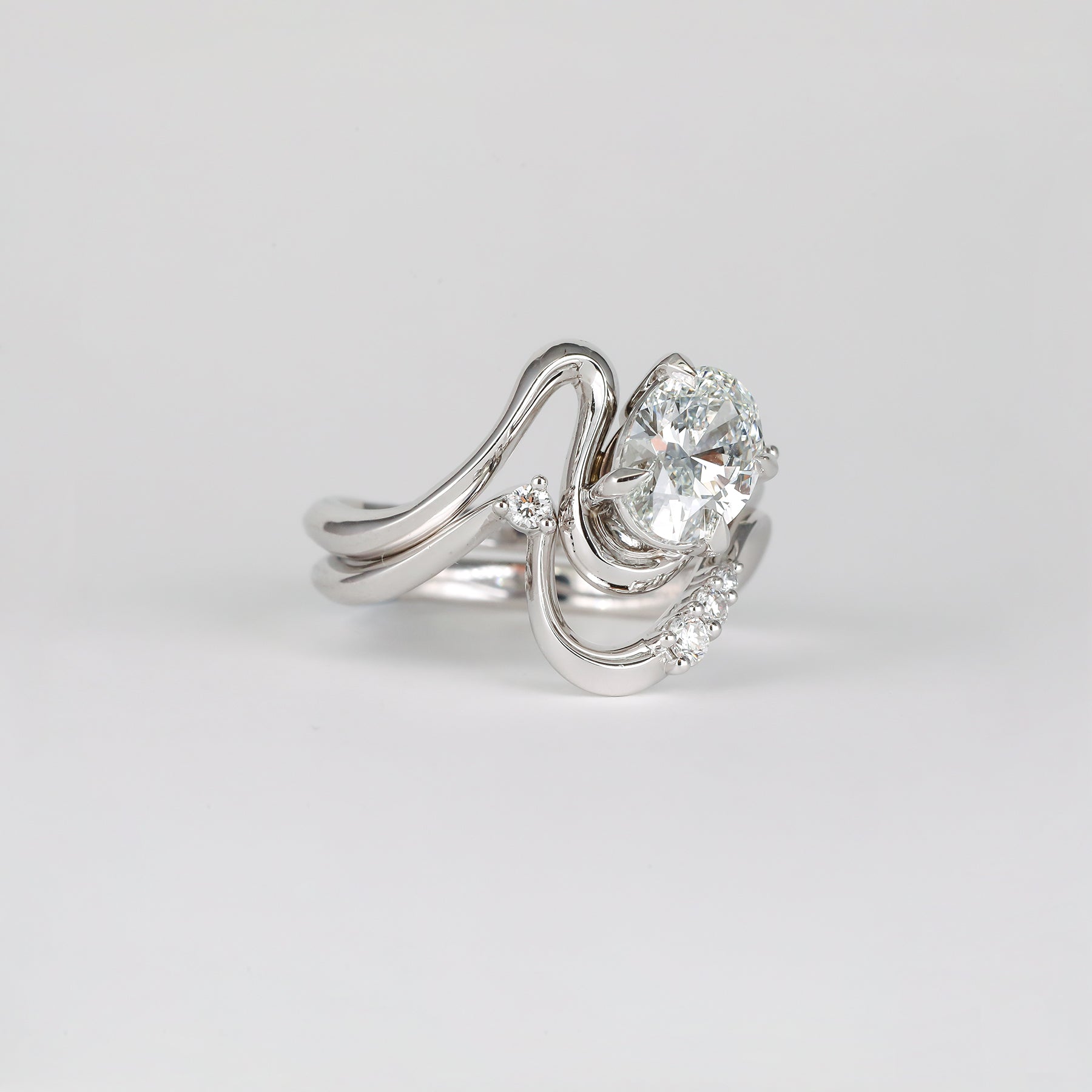 2 CT Emerald Pave Moissanite Engagement Ring