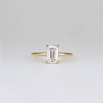 2 CT Emerald Pave Moissanite Engagement Ring