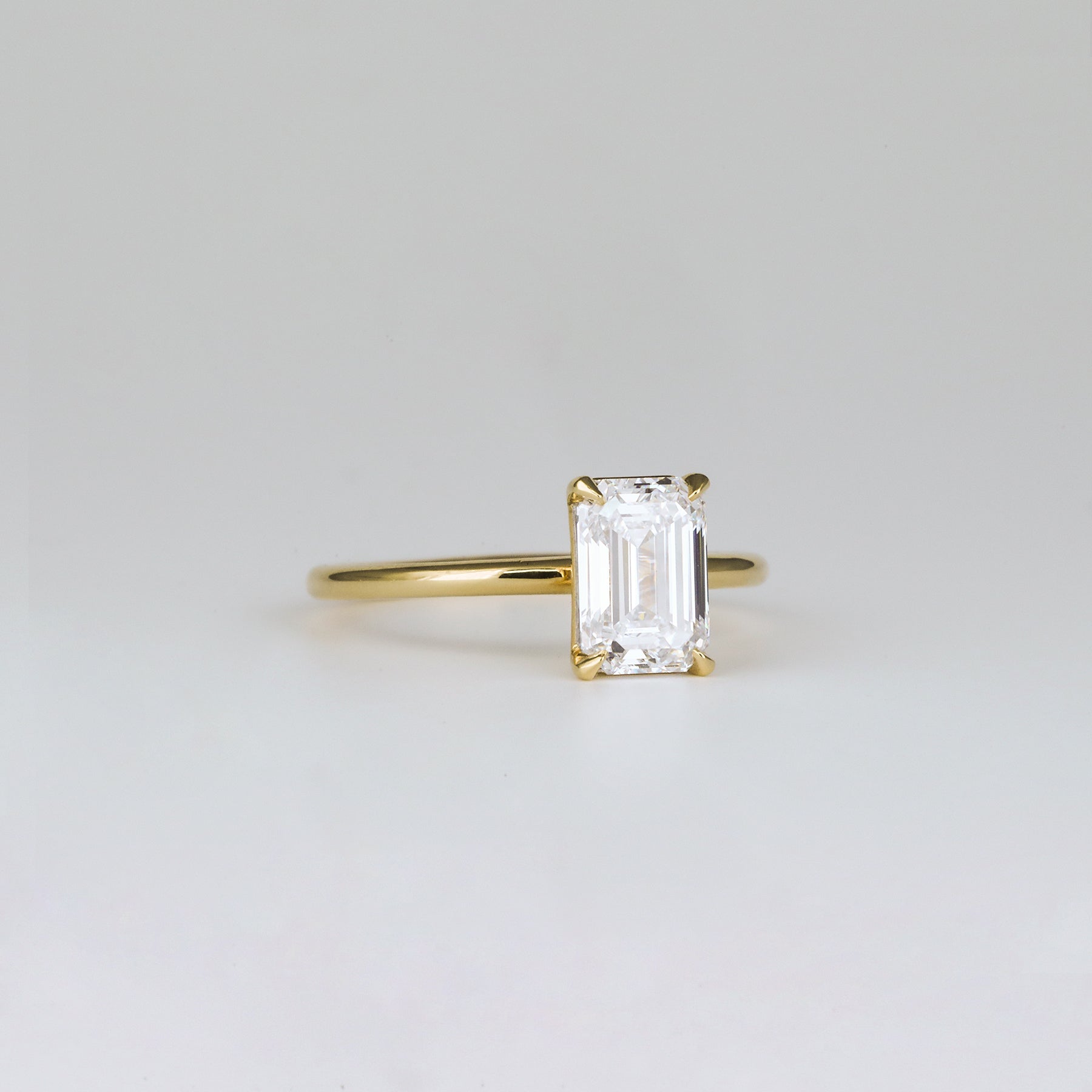 2 CT Emerald Pave Moissanite Engagement Ring