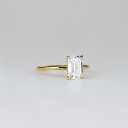2 CT Emerald Pave Moissanite Engagement Ring
