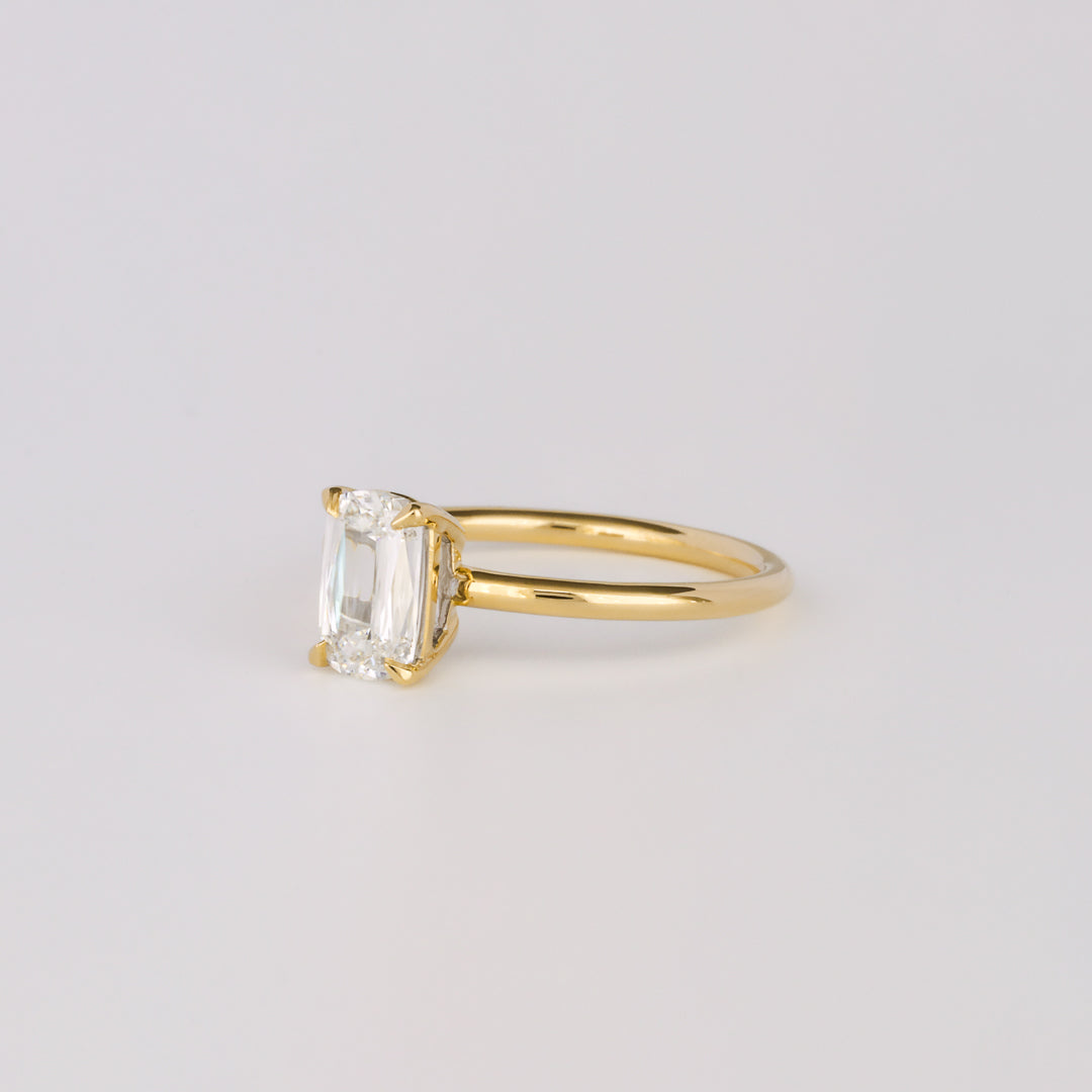 2 CT Emerald Pave Moissanite Engagement Ring