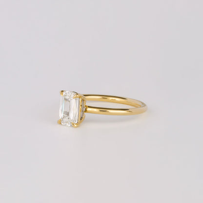 2 CT Emerald Pave Moissanite Engagement Ring