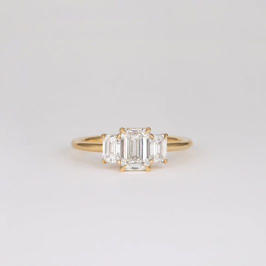 2 CT Emerald Pave Moissanite Engagement Ring