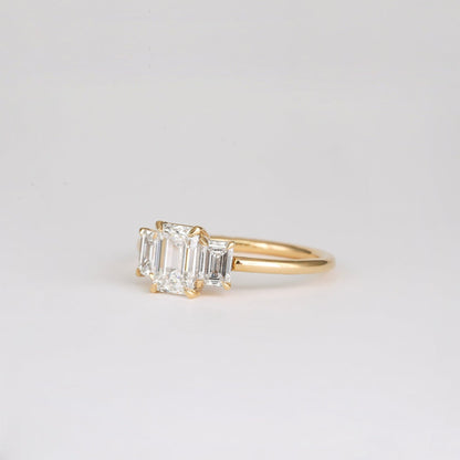 2 CT Emerald Pave Moissanite Engagement Ring