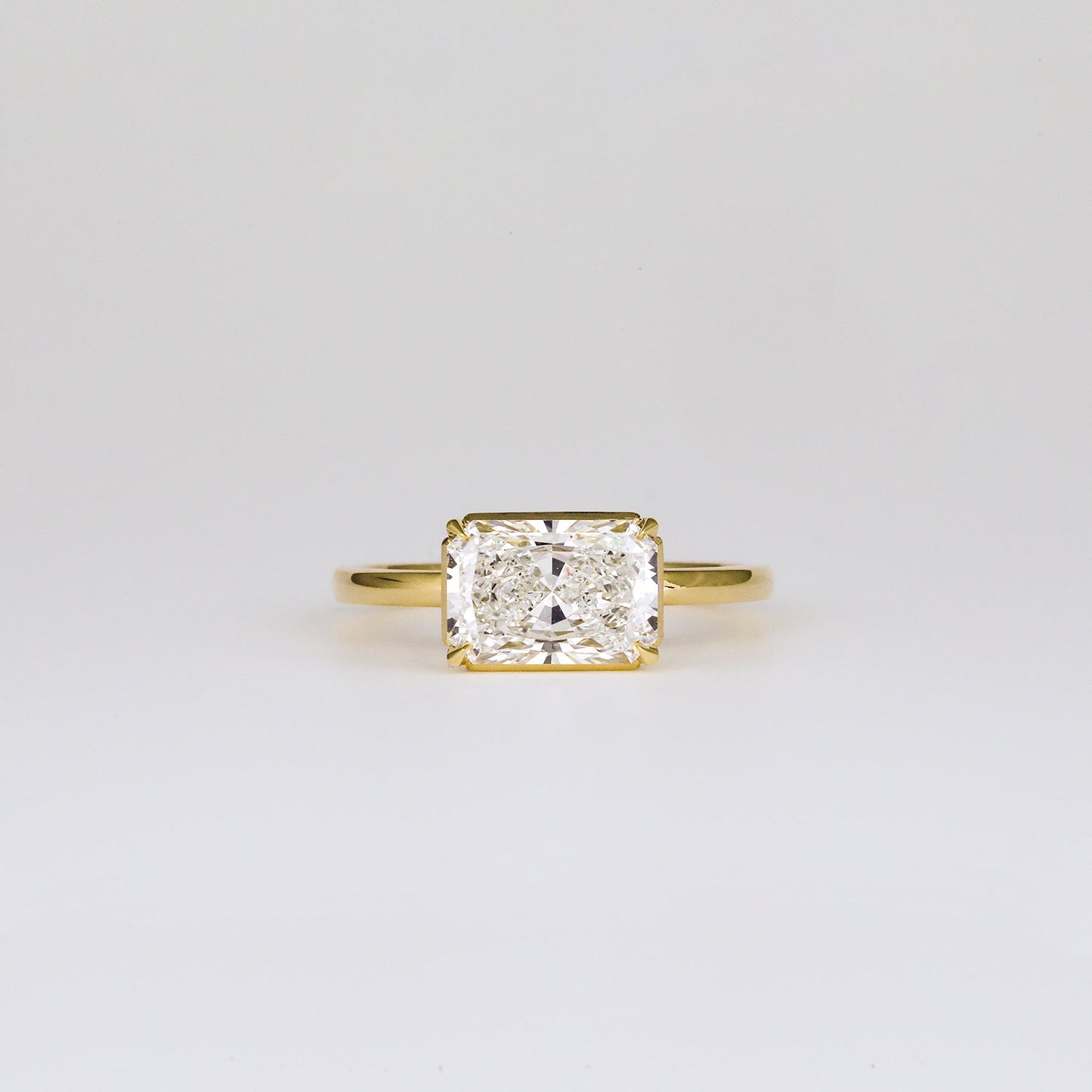 2 CT Emerald Pave Moissanite Engagement Ring