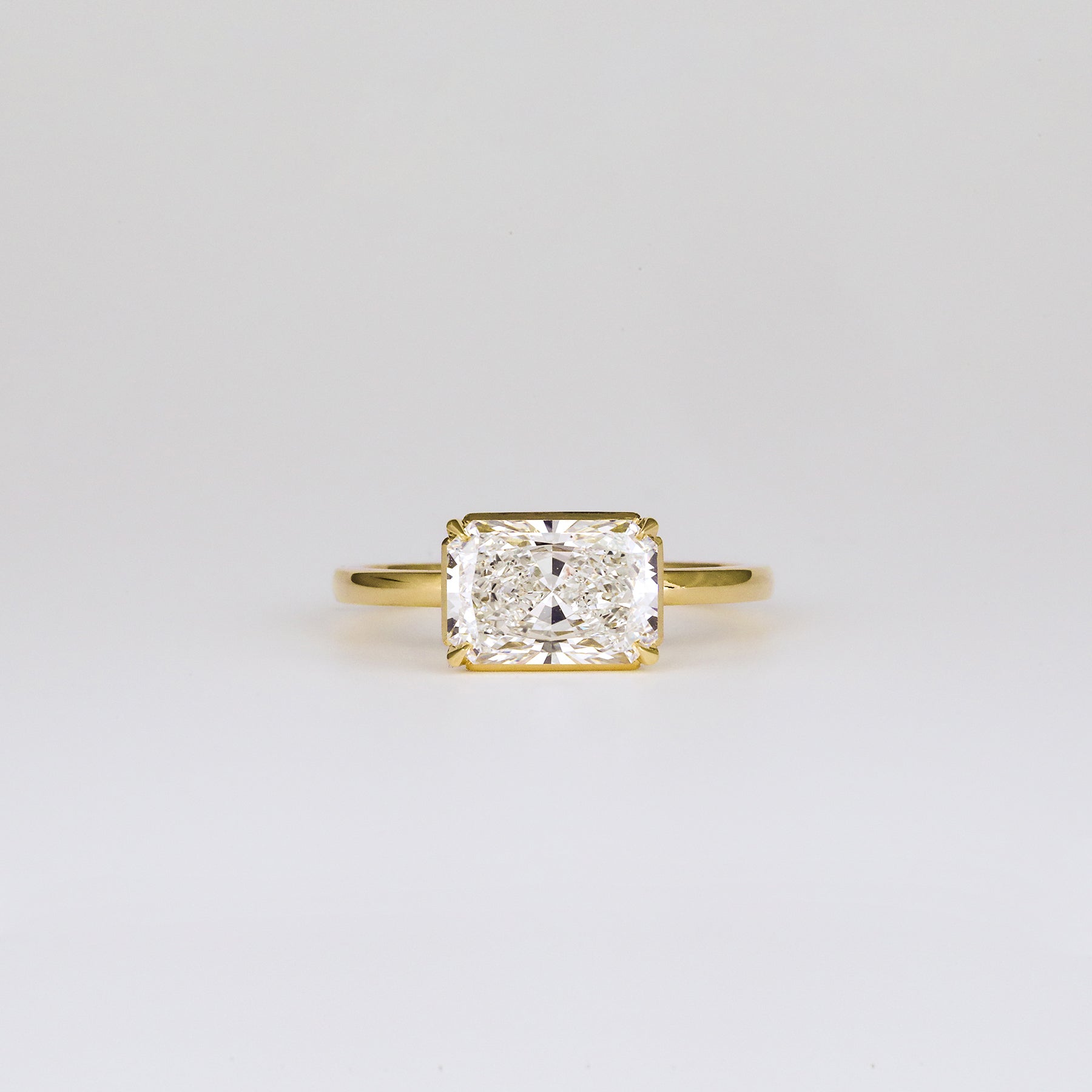 2 CT Emerald Pave Moissanite Engagement Ring