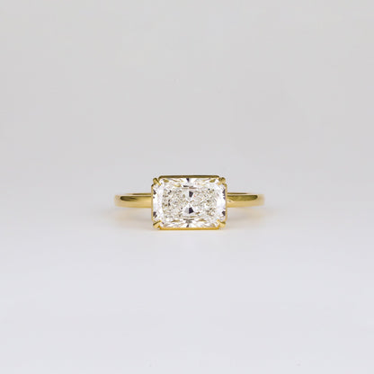 2 CT Emerald Pave Moissanite Engagement Ring
