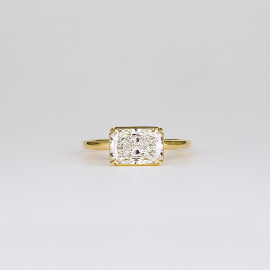2 CT Emerald Pave Moissanite Engagement Ring