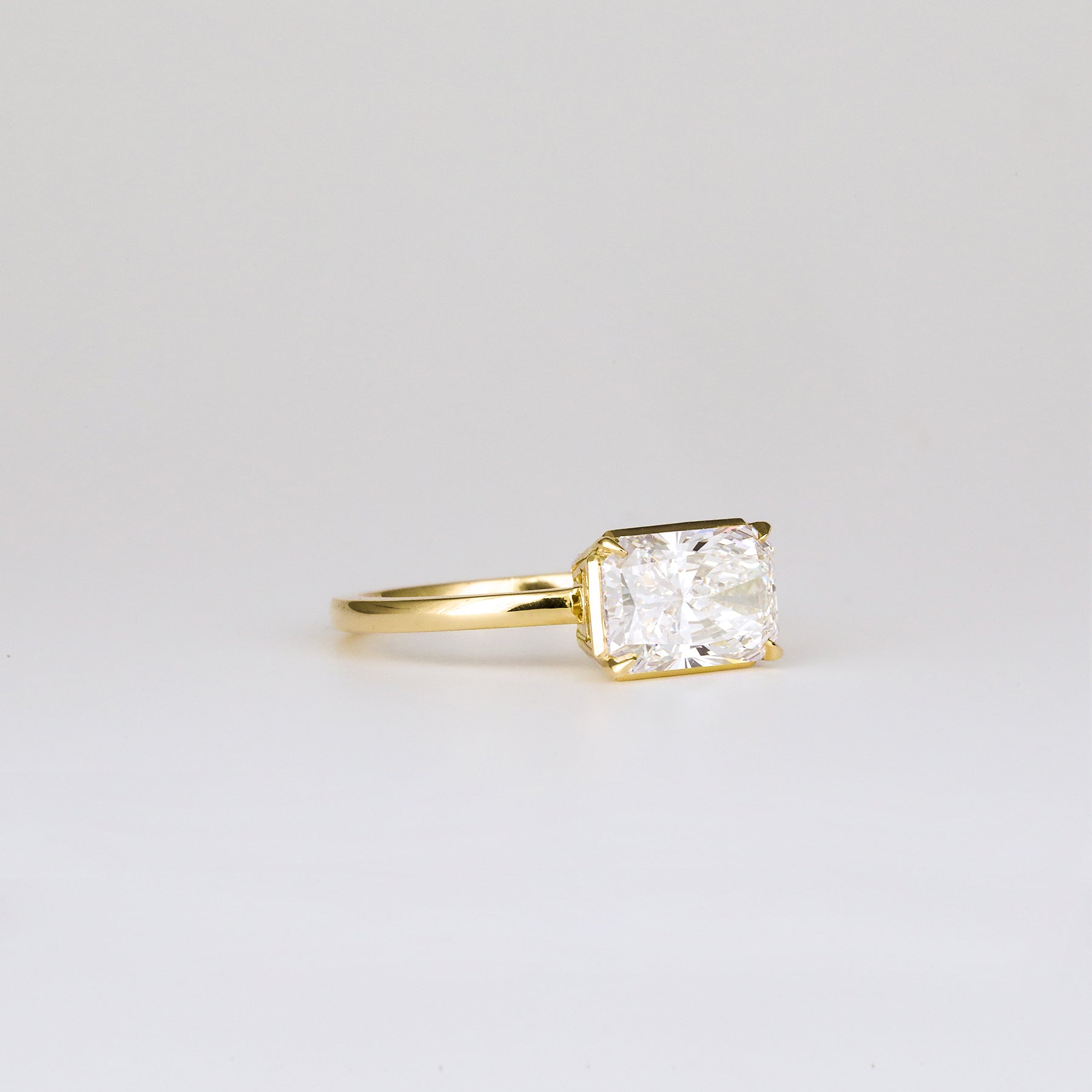 2 CT Emerald Pave Moissanite Engagement Ring