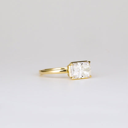 2 CT Emerald Pave Moissanite Engagement Ring