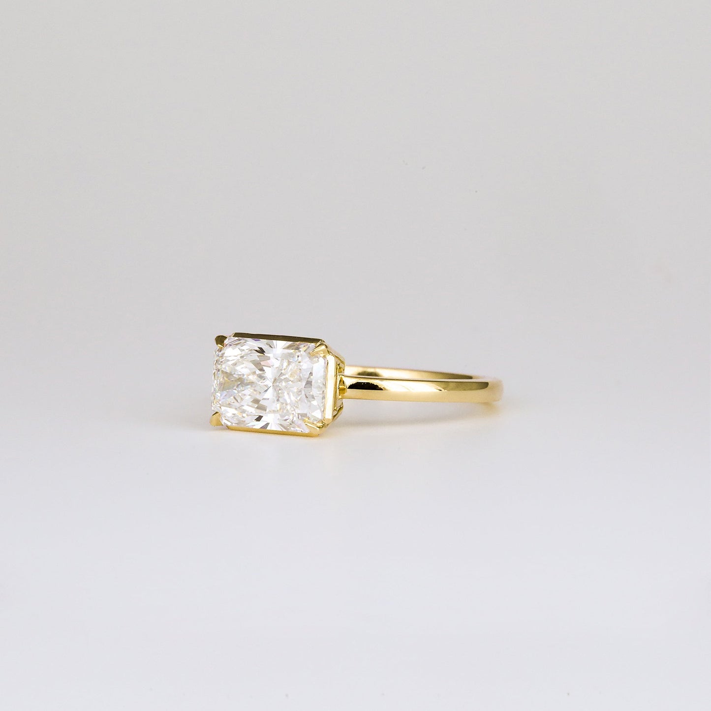 2 CT Emerald Pave Moissanite Engagement Ring