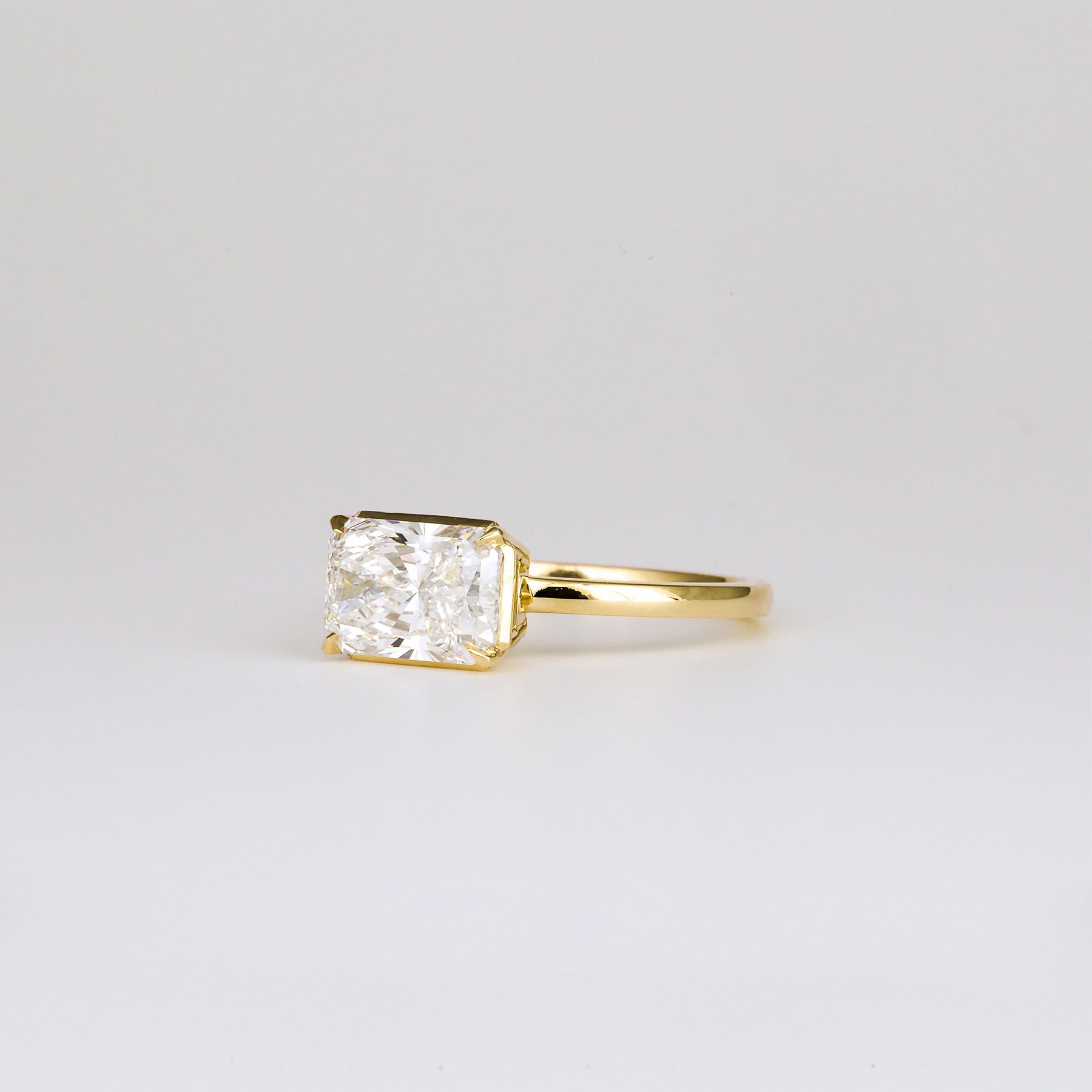 2 CT Emerald Pave Moissanite Engagement Ring