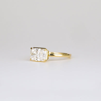 2 CT Emerald Pave Moissanite Engagement Ring