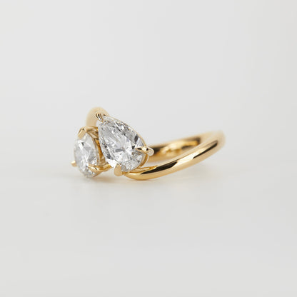 2 CT Emerald Pave Moissanite Engagement Ring