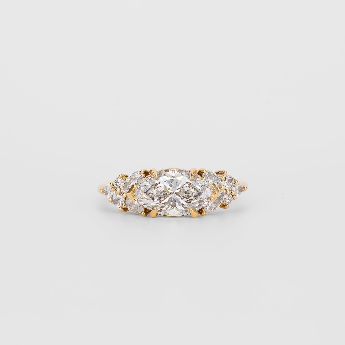 2 CT Emerald Pave Moissanite Engagement Ring