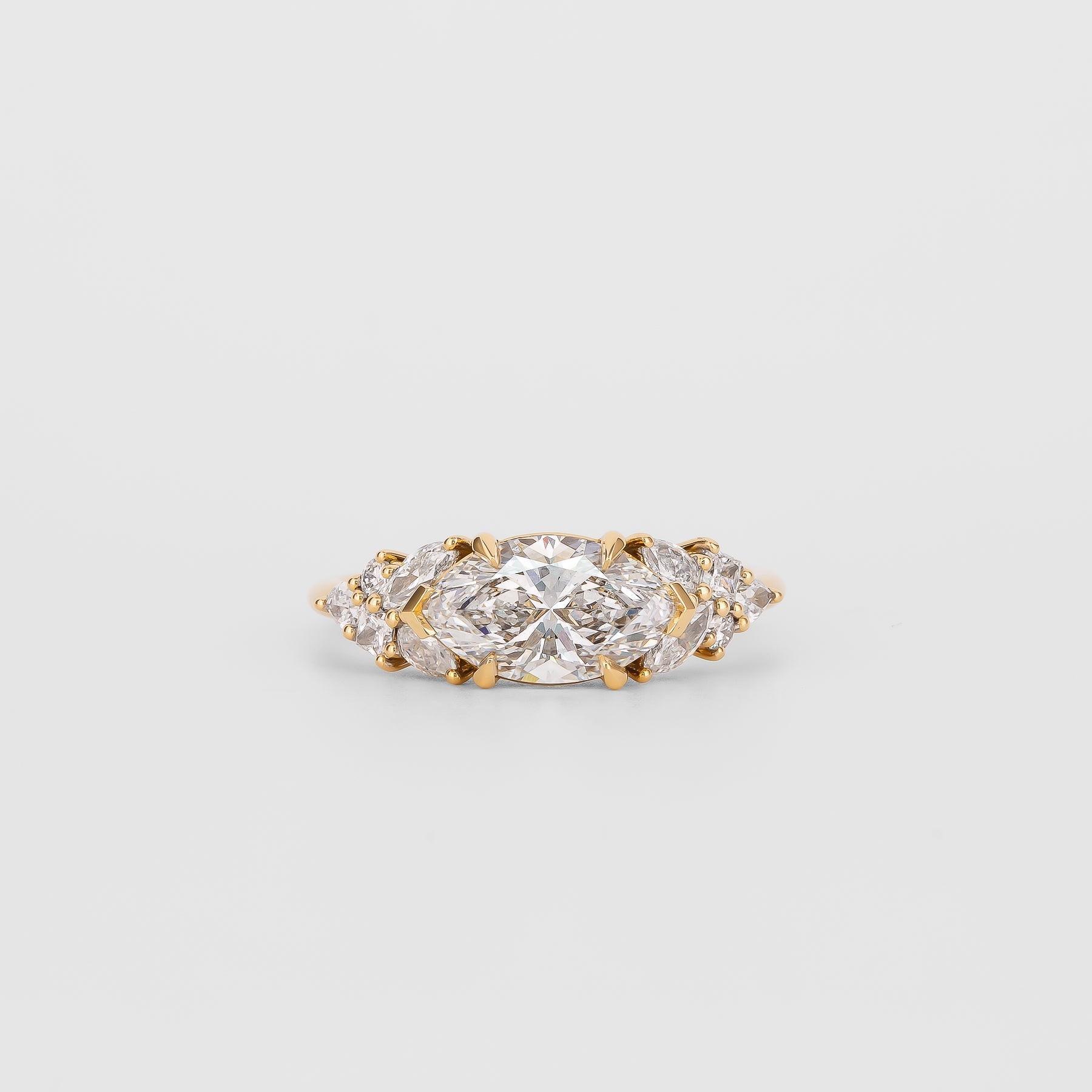 2 CT Emerald Pave Moissanite Engagement Ring