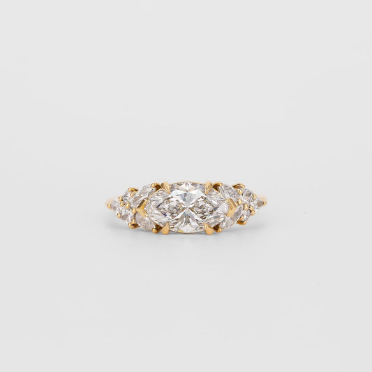 2 CT Emerald Pave Moissanite Engagement Ring