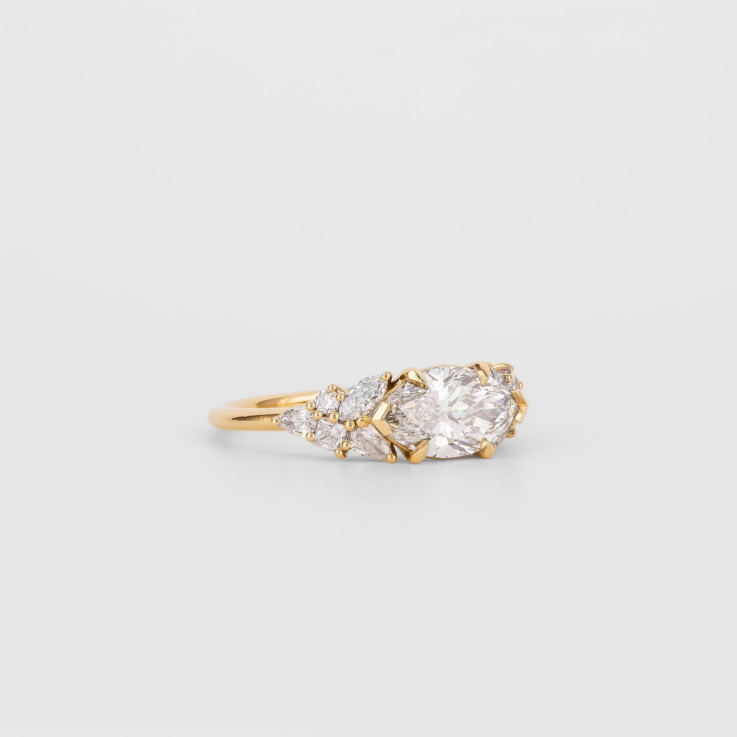 2 CT Emerald Pave Moissanite Engagement Ring