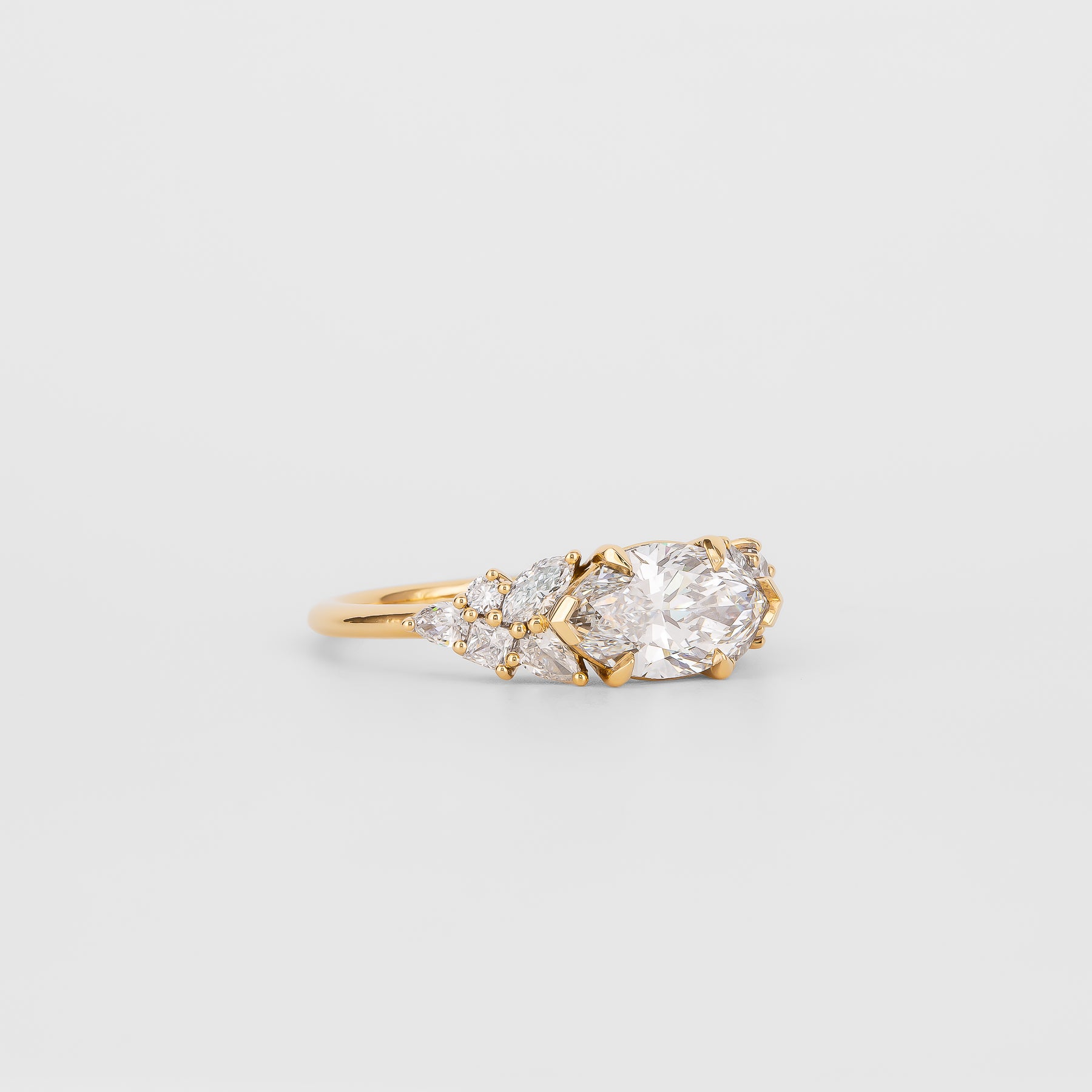 2 CT Emerald Pave Moissanite Engagement Ring