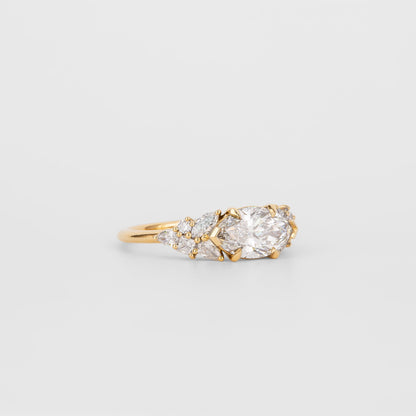 2 CT Emerald Pave Moissanite Engagement Ring