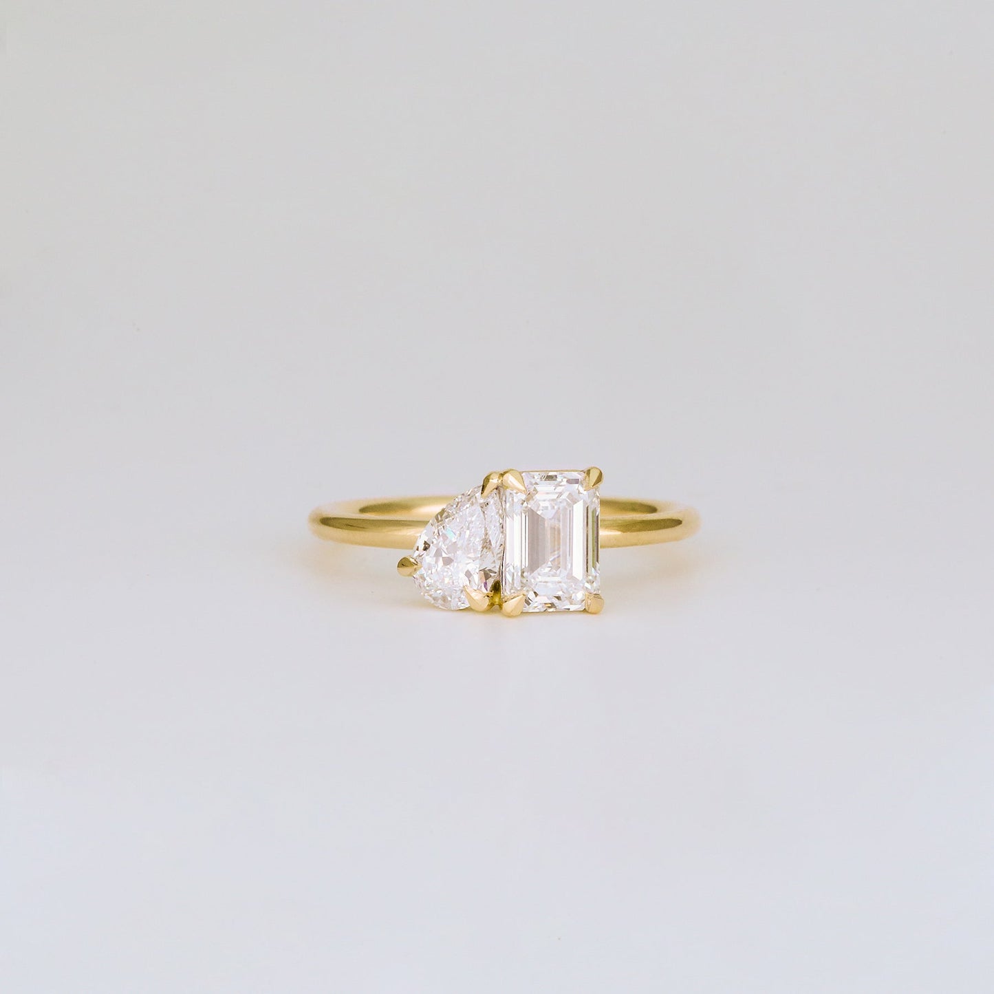 2 CT Emerald Pave Moissanite Engagement Ring