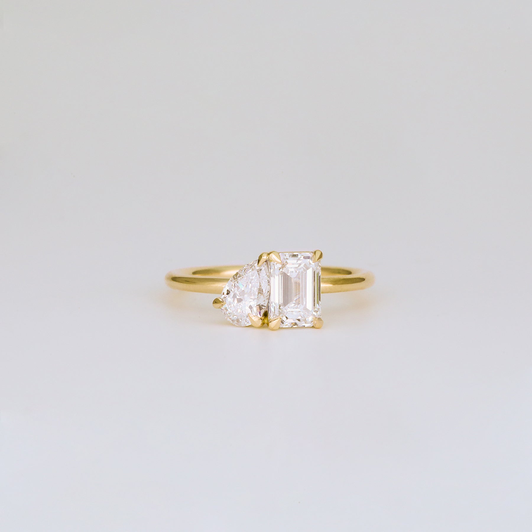 2 CT Emerald Pave Moissanite Engagement Ring