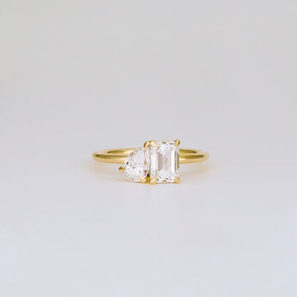 2 CT Emerald Pave Moissanite Engagement Ring