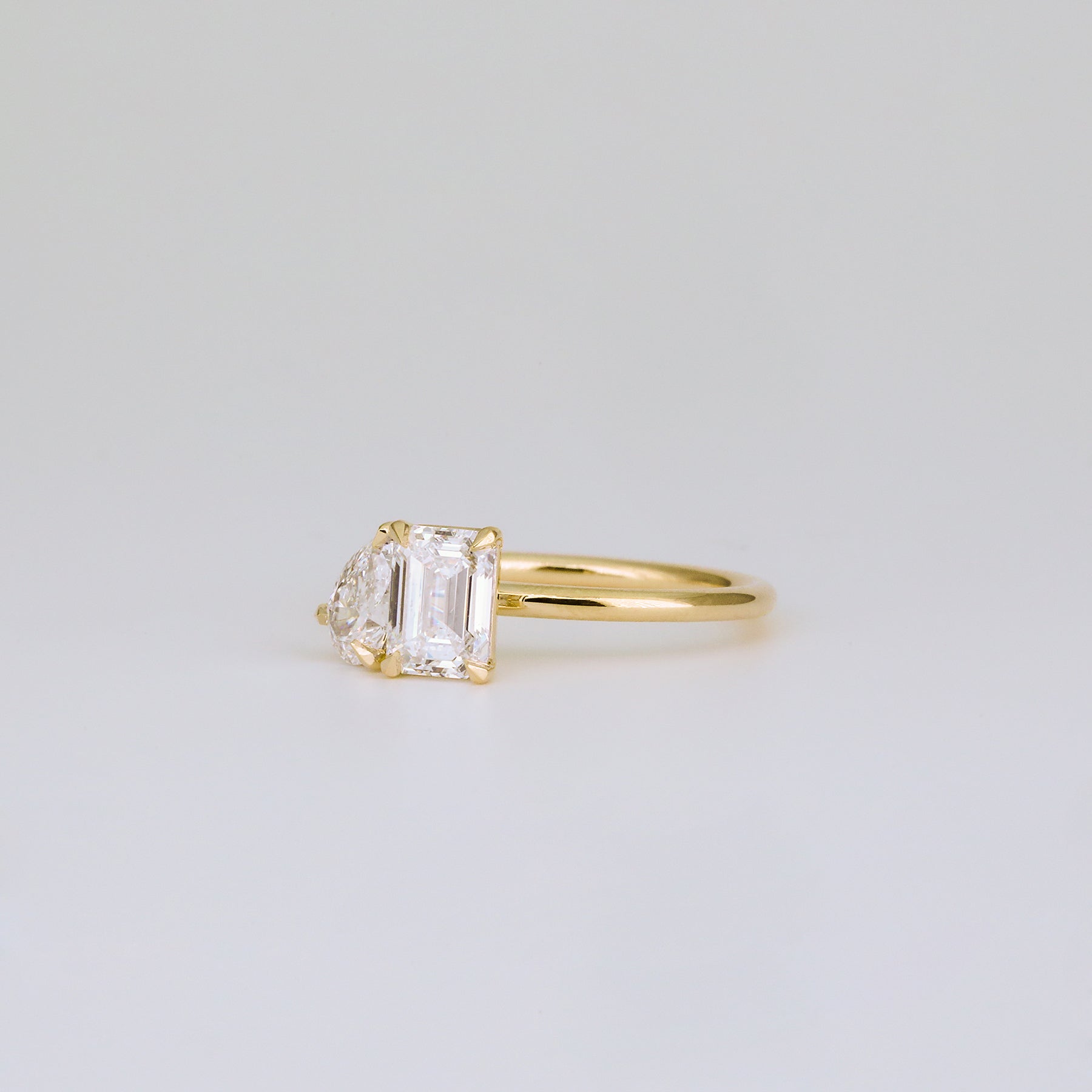 2 CT Emerald Pave Moissanite Engagement Ring