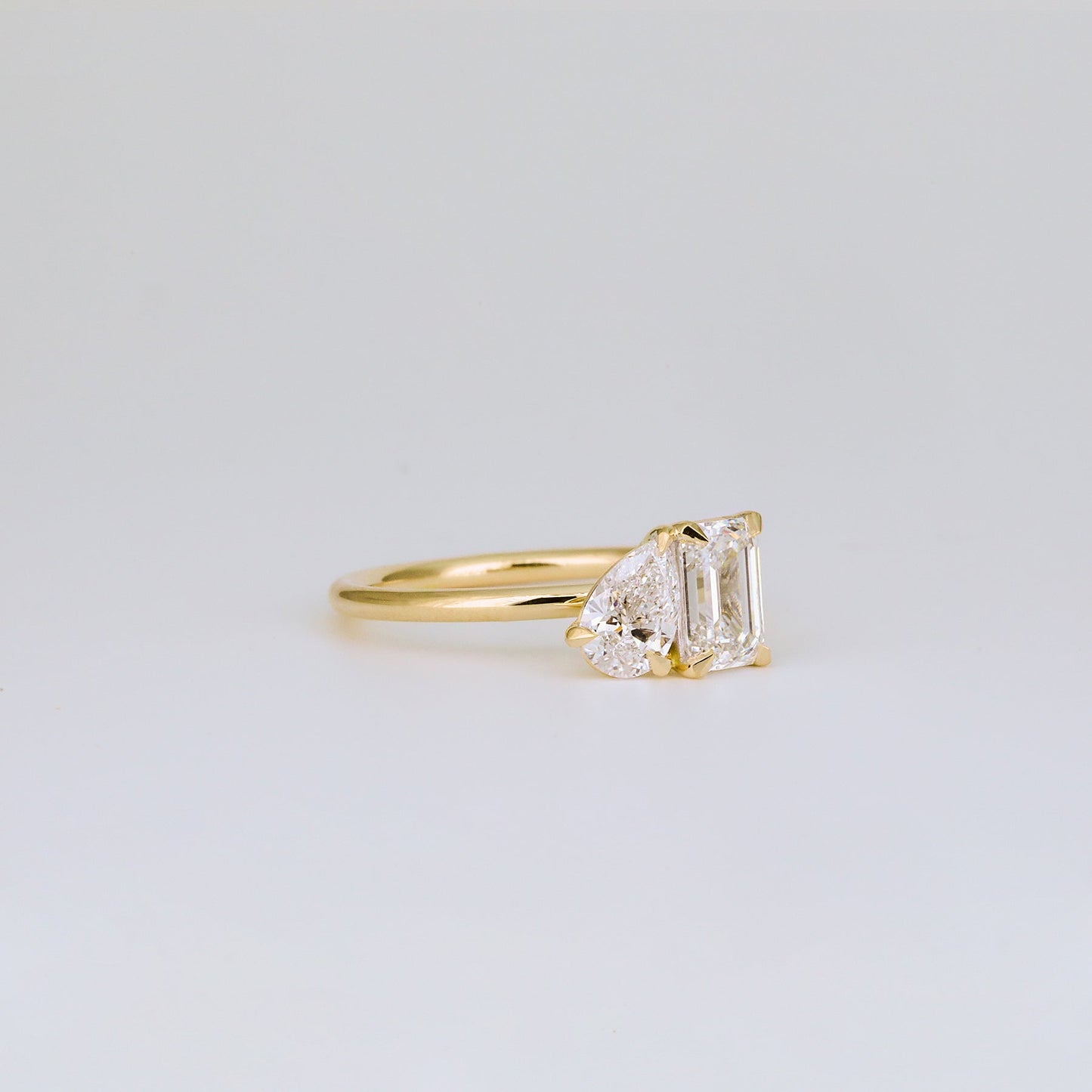 2 CT Emerald Pave Moissanite Engagement Ring