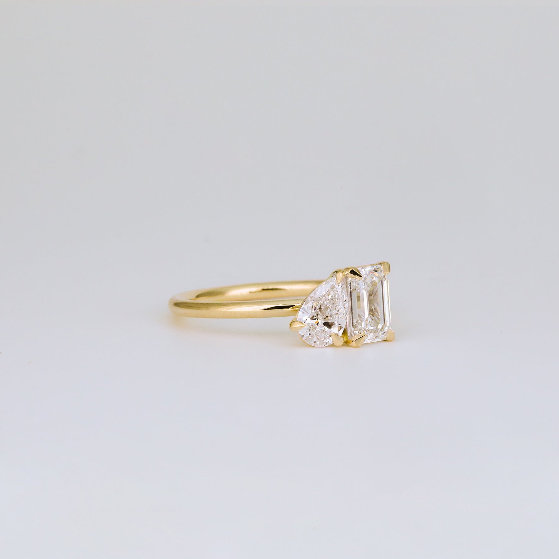 2 CT Emerald Pave Moissanite Engagement Ring