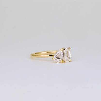 2 CT Emerald Pave Moissanite Engagement Ring