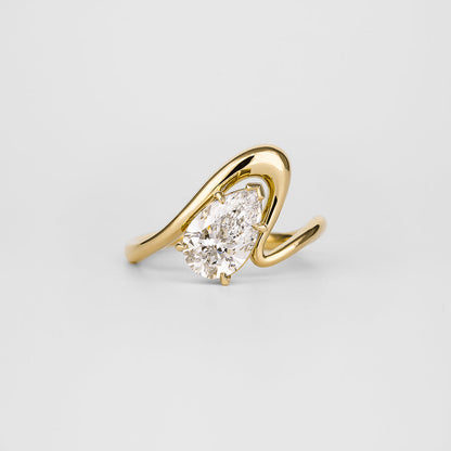 2 CT Emerald Pave Moissanite Engagement Ring