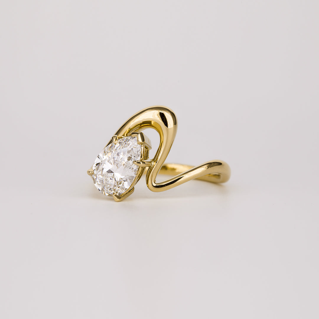 2 CT Emerald Pave Moissanite Engagement Ring