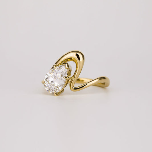 2 CT Emerald Pave Moissanite Engagement Ring