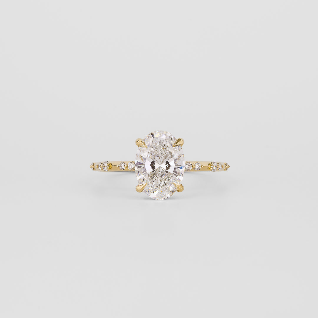 2 CT Emerald Pave Moissanite Engagement Ring