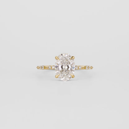 2 CT Emerald Pave Moissanite Engagement Ring