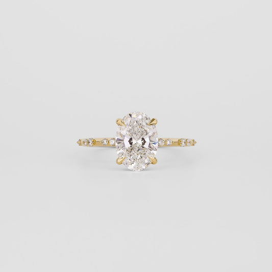 2 CT Emerald Pave Moissanite Engagement Ring