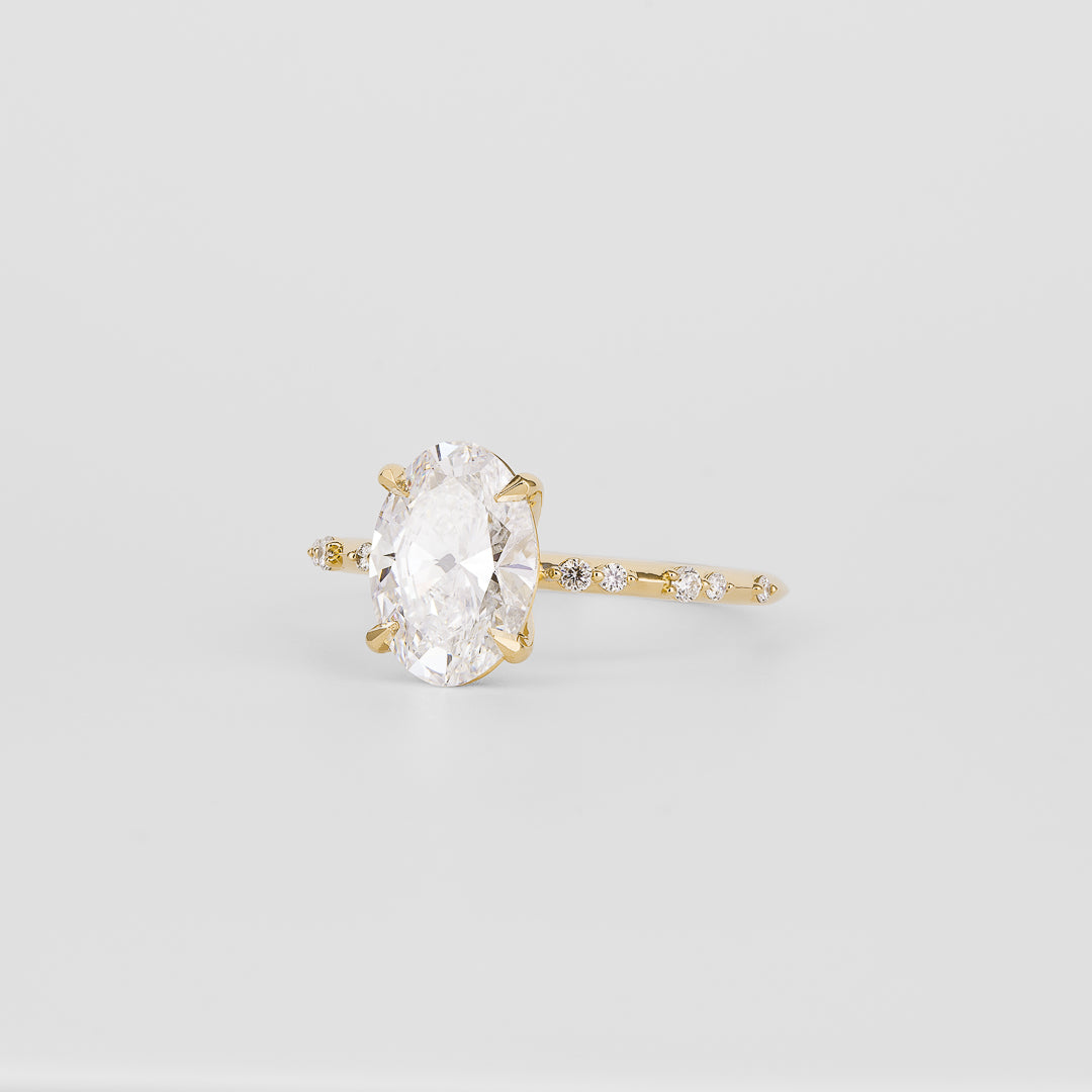 2 CT Emerald Pave Moissanite Engagement Ring