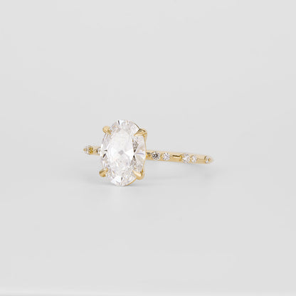 2 CT Emerald Pave Moissanite Engagement Ring