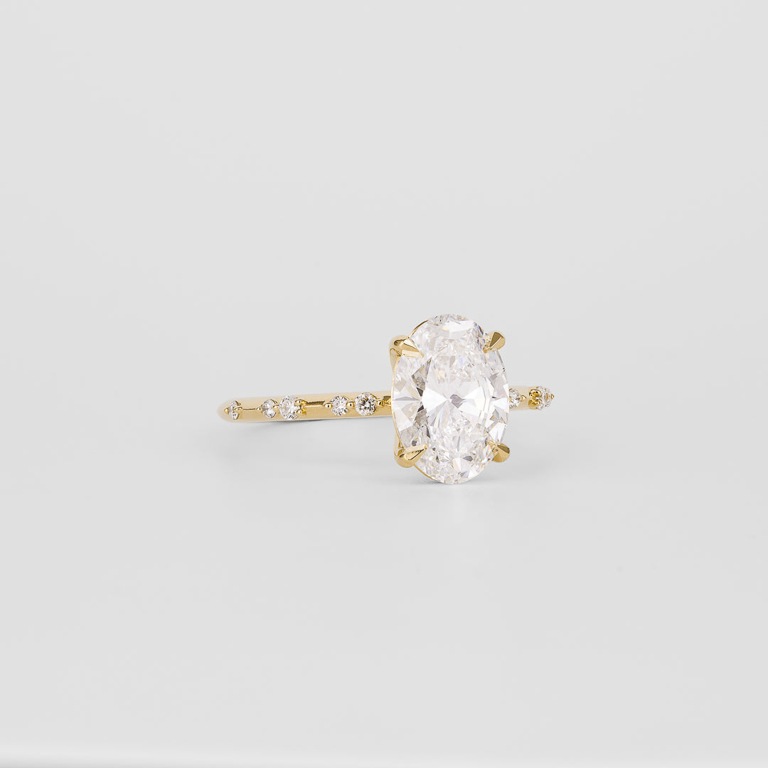 2 CT Emerald Pave Moissanite Engagement Ring