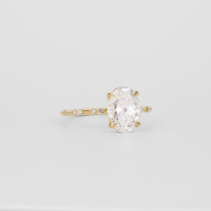 2 CT Emerald Pave Moissanite Engagement Ring